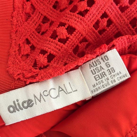 ALICE MCCALL Break Love Red Lace Cold Shoulder Midi Dress - Picture 15 of 16